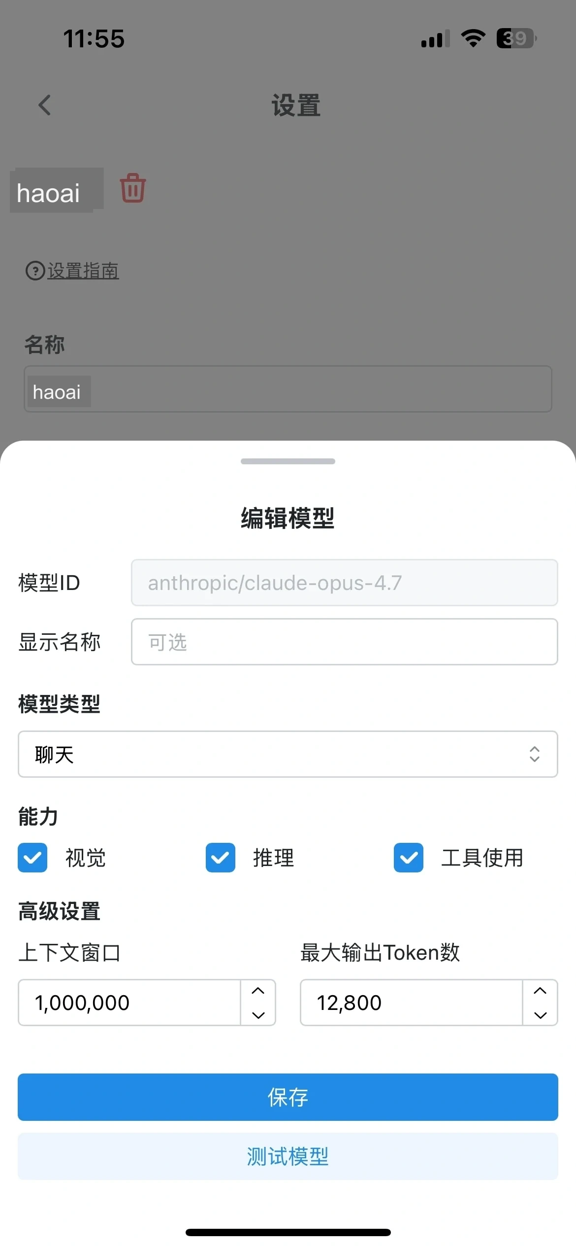 模型配置