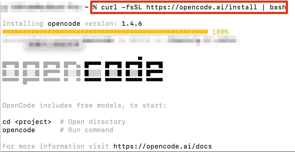 安装 OpenCode